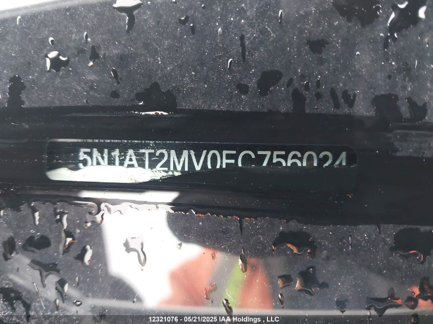 2015 Nissan Rogue S/Sl/Sv VIN: 5N1AT2MV0FC756024 Lot: 12321076