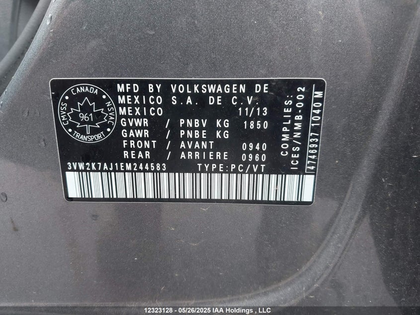 3VW2K7AJ1EM244583 2014 VOLKSWAGEN JETTA photo no. 9