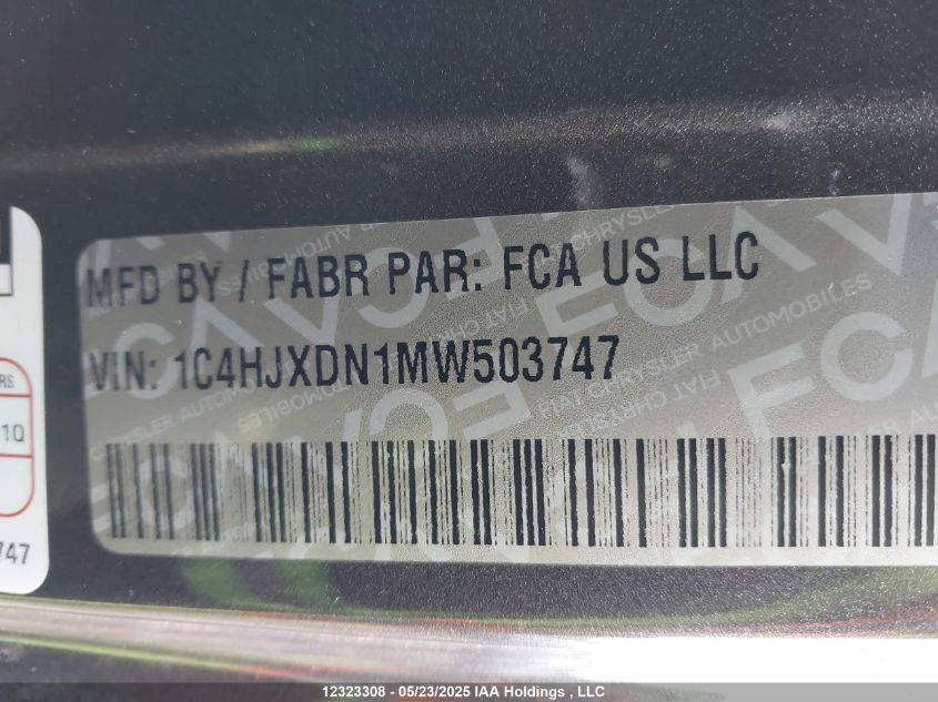 2021 Jeep Wrangler Unlimited Willys VIN: 1C4HJXDN1MW503747 Lot: 12323308