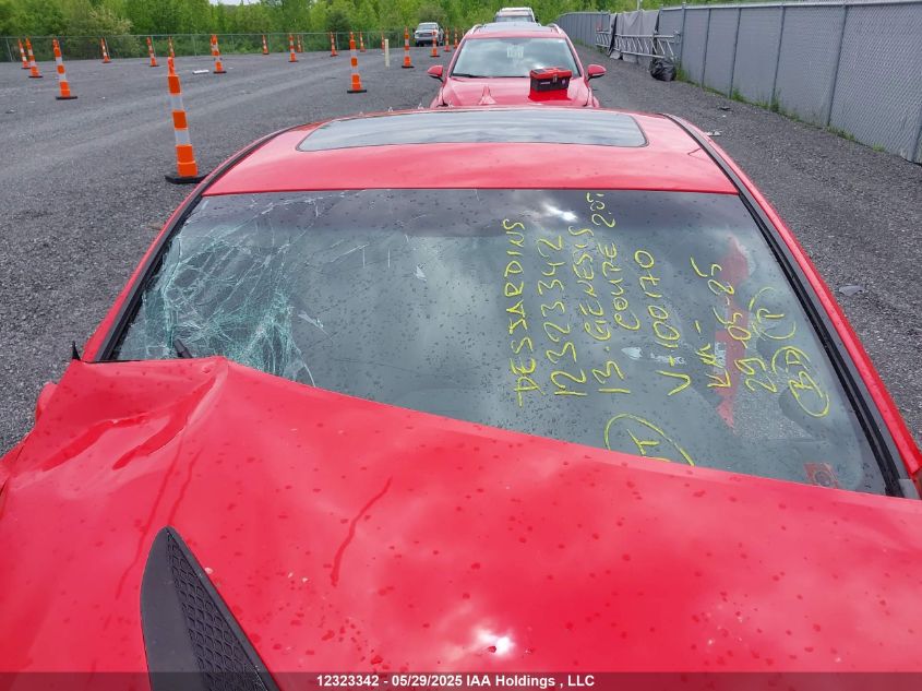 2013 Hyundai Genesis Coupe 2.0T VIN: KMHHT6KD9DU100170 Lot: 12323342