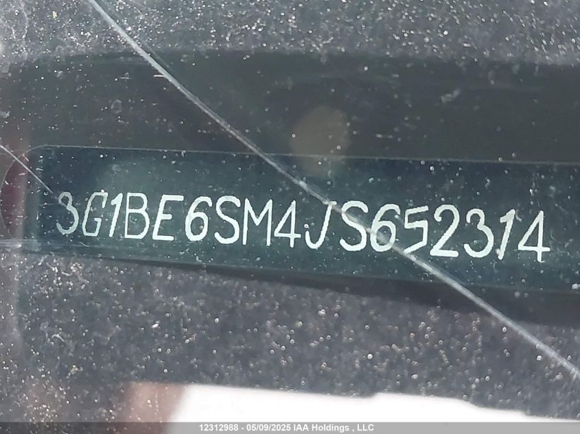 2018 Chevrolet Cruze Lt Auto VIN: 3G1BE6SM4JS652314 Lot: 12312988X