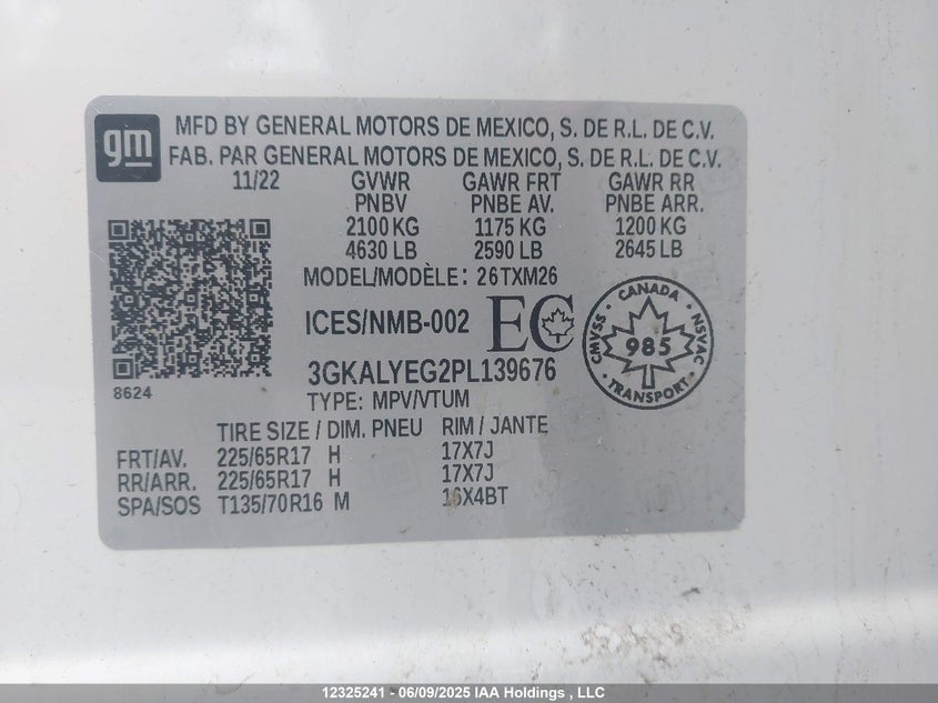 3GKALYEG2PL139676 2023 GMC TERRAIN photo no. 9