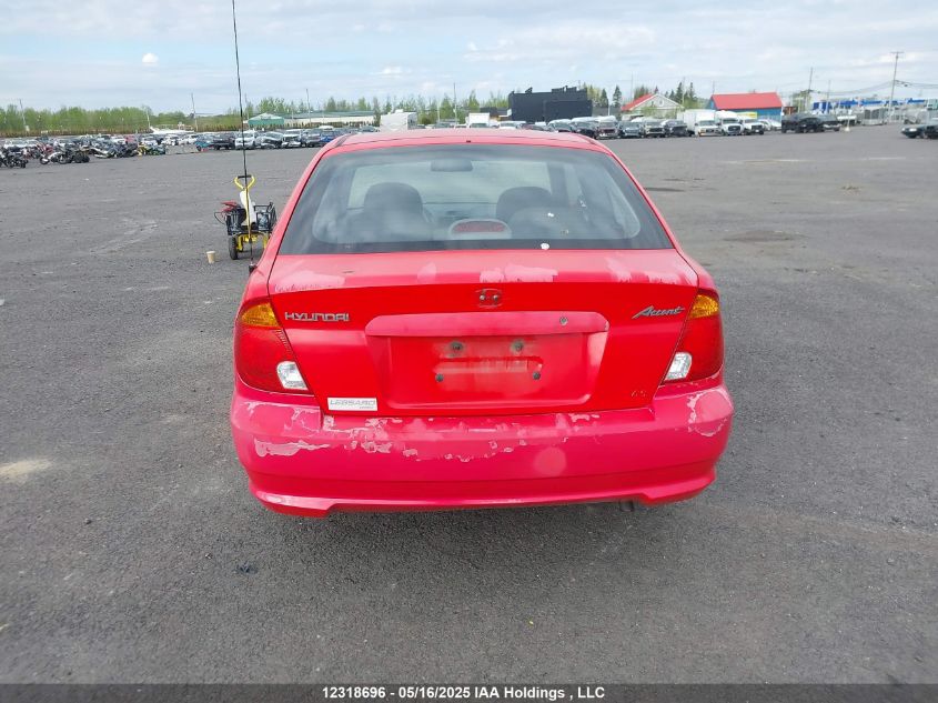 2005 Hyundai Accent Gs/Gsi VIN: KMHCG35C35U348884 Lot: 12318696X
