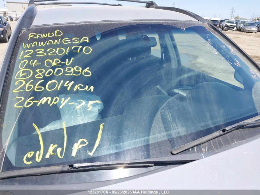 2004 Honda Cr-V Lx VIN: JHLRD78444C800996 Lot: 12320170X