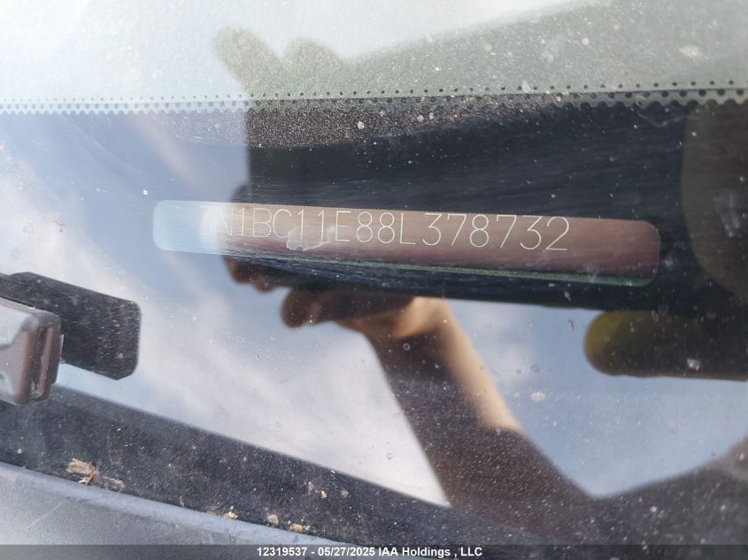 2008 Nissan Versa 1.8S VIN: 3N1BC11E88L378732 Lot: 12319537X