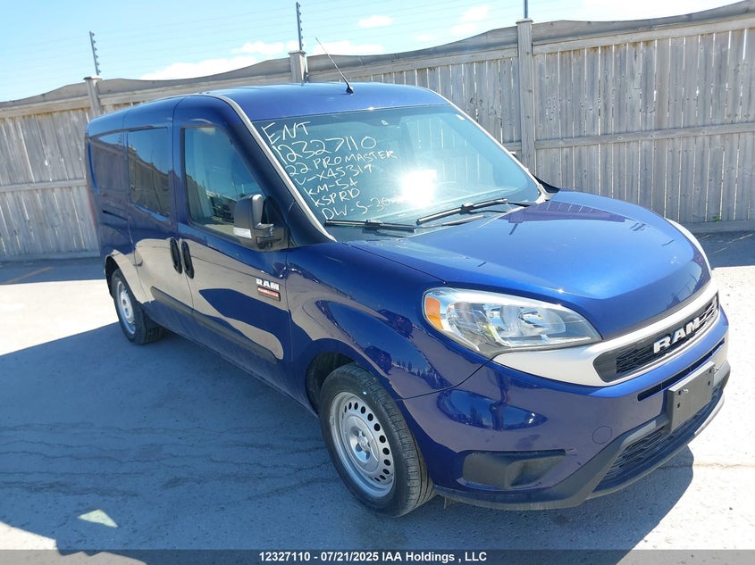 ZFBHRFCB8N6X45319 2022 Ram Promaster City Tradesman auction photo 1