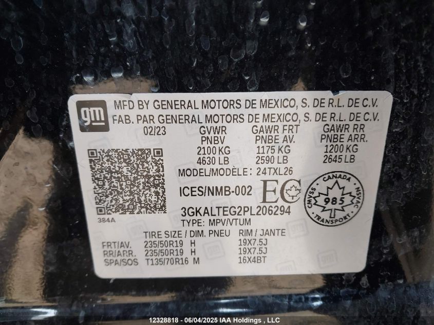 2023 GMC Terrain Sle VIN: 3GKALTEG2PL206294 Lot: 12328818