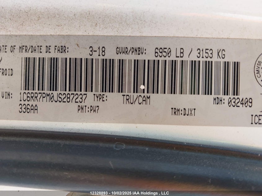 1C6RR7PM0JS287237 2018 RAM 1500 photo no. 19
