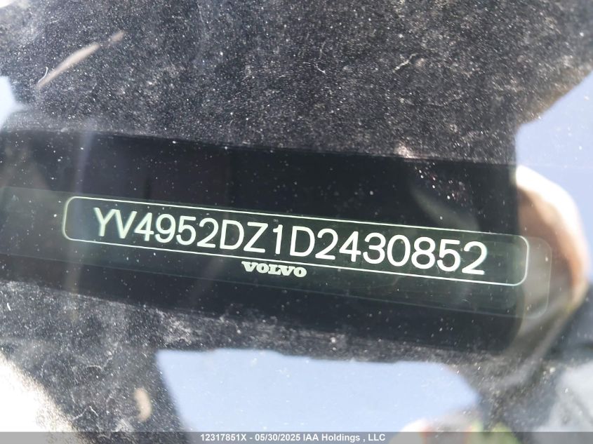 2013 Volvo Xc60 3.2/3.2 Platinum/3.2 Premier/3.2 Premier Plus VIN: YV4952DZ1D2430852 Lot: 12317851X