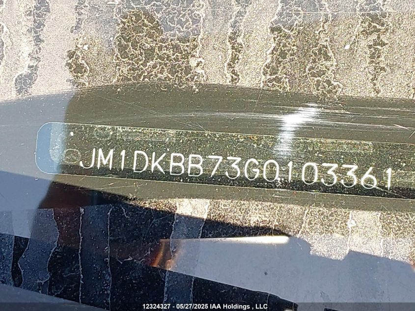 2016 Mazda Cx-3 Gx VIN: JM1DKBB73G0103361 Lot: 12324327X