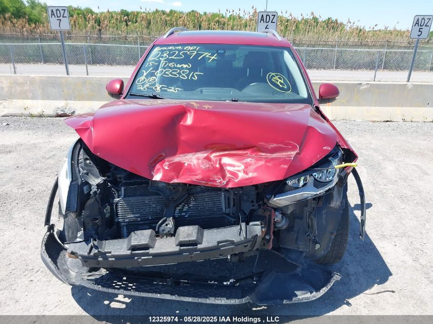 2015 Volkswagen Tiguan Comfortline/Highline/Special Edition/Trendline VIN: WVGJV7AX5FW033815 Lot: 12325974X