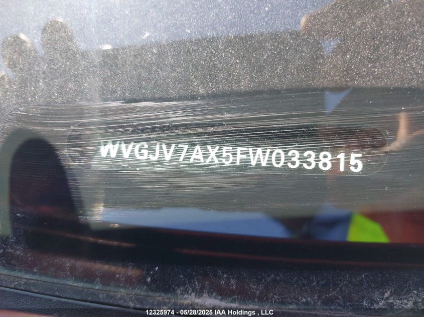 2015 Volkswagen Tiguan Comfortline/Highline/Special Edition/Trendline VIN: WVGJV7AX5FW033815 Lot: 12325974X