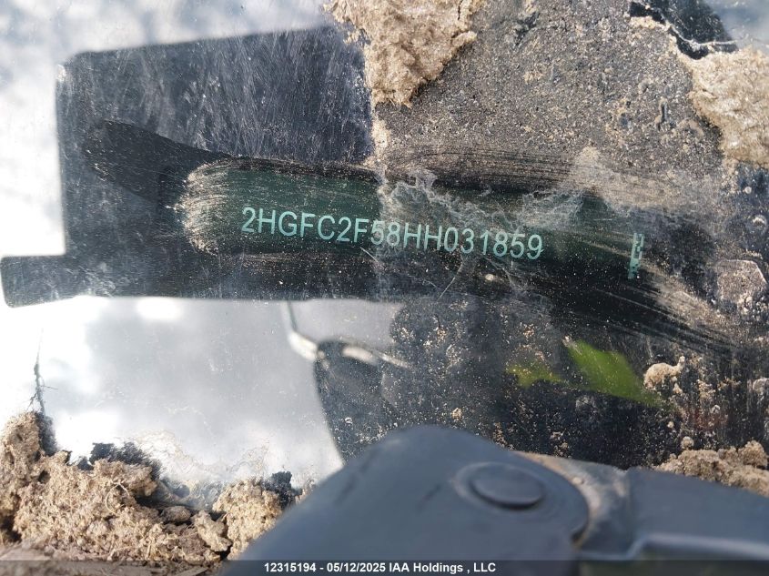 2017 Honda Civic Lx VIN: 2HGFC2F58HH031859 Lot: 12315194X