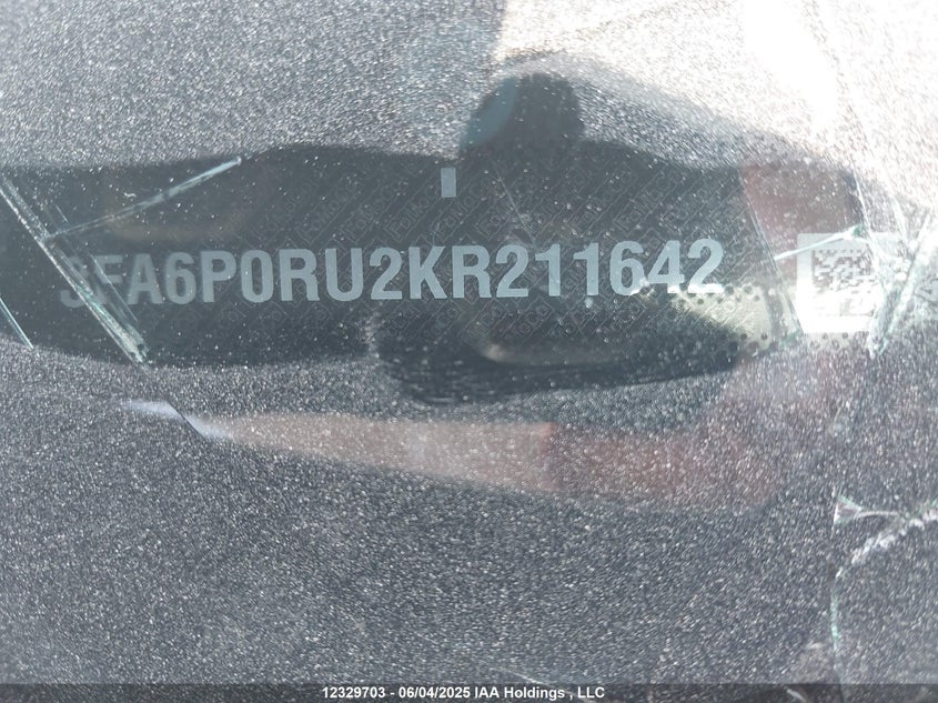 2019 Ford Fusion Hybrid Titanium VIN: 3FA6P0RU2KR211642 Lot: 12329703