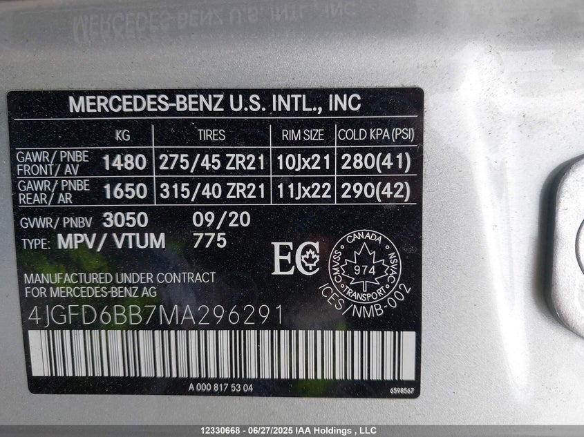 2021 Mercedes-Benz Amg Gle 53 Coupe 4Matic VIN: 4JGFD6BB7MA296291 Lot: 12330668