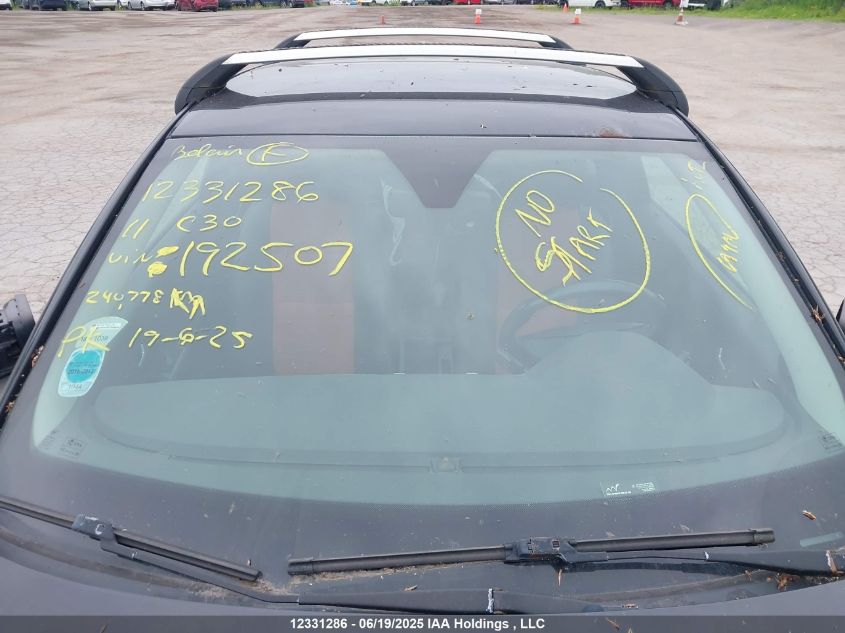 2011 Volvo C30 VIN: YV1672MK6B2192507 Lot: 12331286