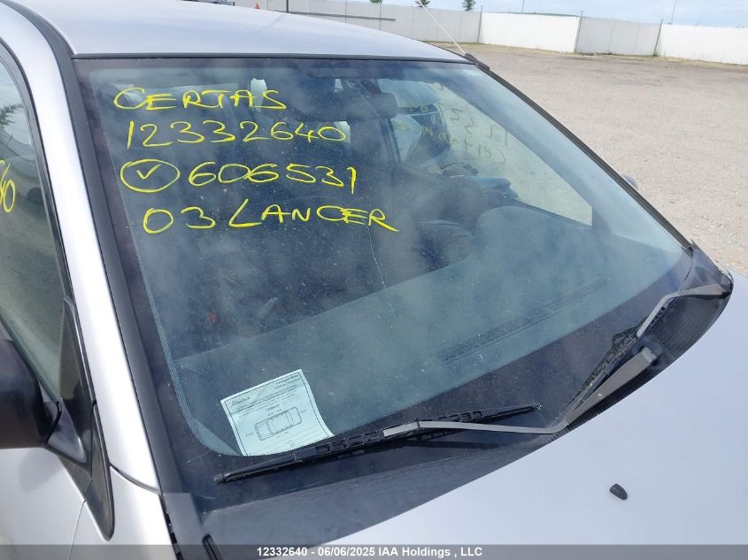 2003 Mitsubishi Lancer Es VIN: JA3AJ16E53U606531 Lot: 12332640