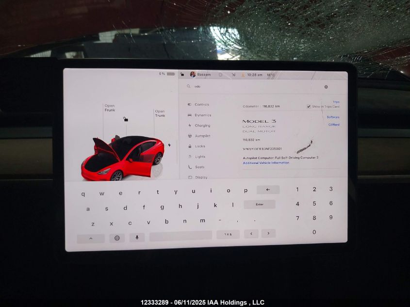 2022 Tesla Model 3 VIN: 5YJ3E1EB3NF235001 Lot: 12333289