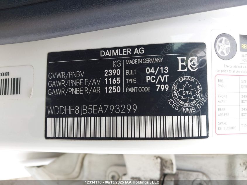 2014 Mercedes-Benz E 350 4Matic VIN: WDDHF8JB5EA793299 Lot: 12334170