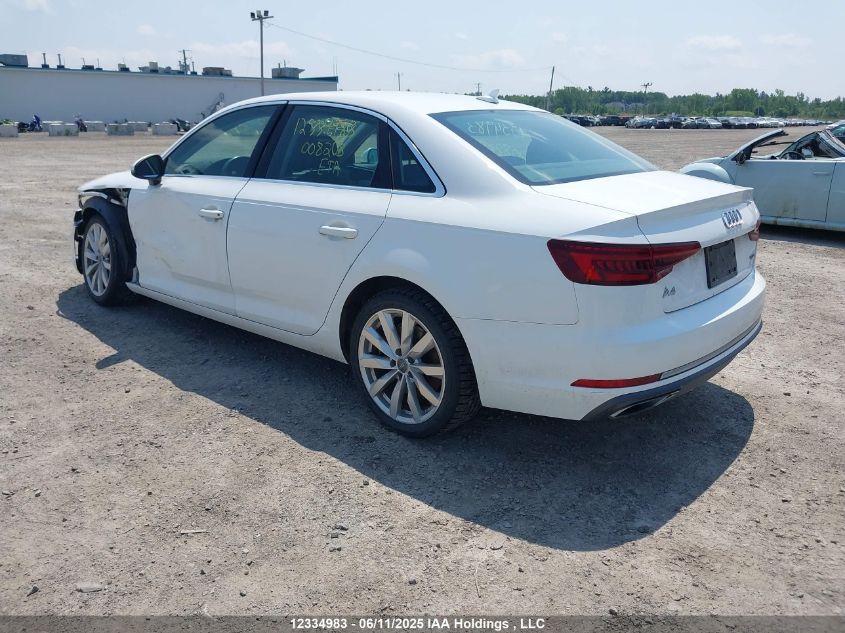 2019 Audi A4 VIN: WAUANAF46KN008208 Lot: 12334983