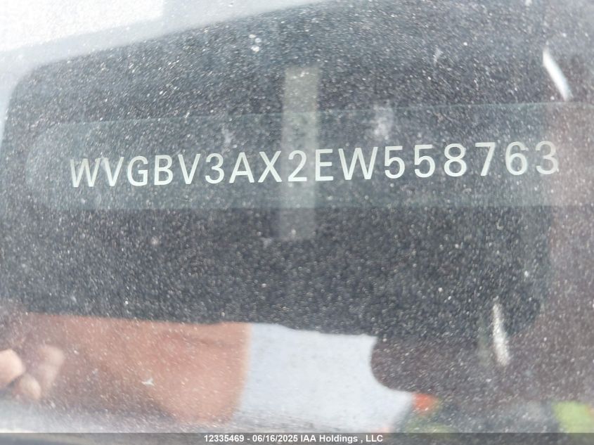 2014 Volkswagen Tiguan Sel VIN: WVGBV3AX2EW558763 Lot: 12335469