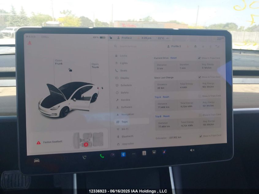 2020 Tesla Model 3 VIN: 5YJ3E1EA6LF642606 Lot: 12336923