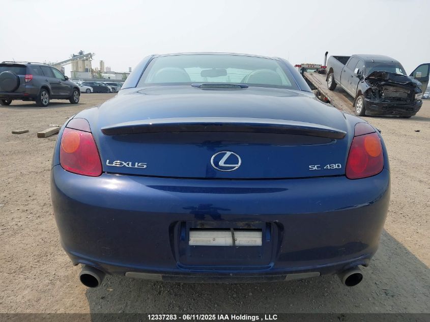 2002 Lexus Sc 430 VIN: JTHFN48Y920012307 Lot: 12337283