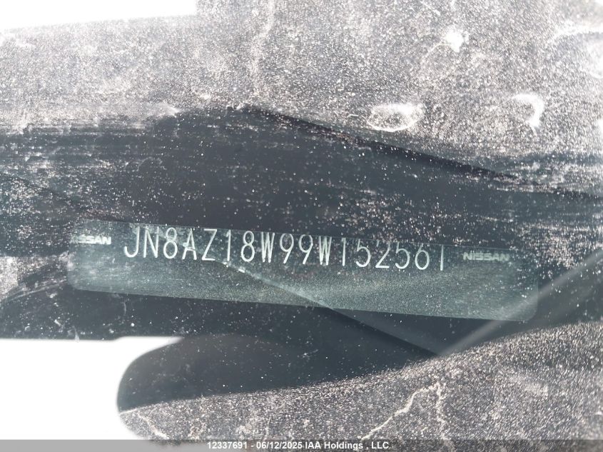 2009 Nissan Murano S/Sl/Le VIN: JN8AZ18W99W152561 Lot: 12337691