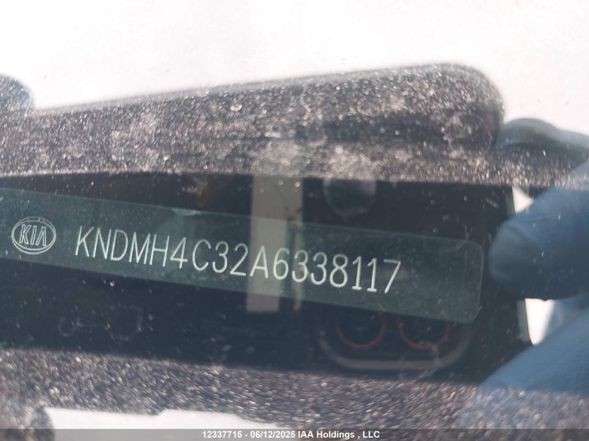 2010 Kia Sedona Ex VIN: KNDMH4C32A6338117 Lot: 12337715