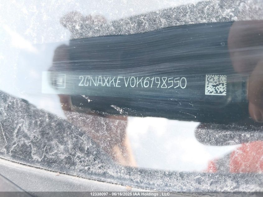 2019 Chevrolet Equinox Lt VIN: 2GNAXKEV0K6198550 Lot: 12338097