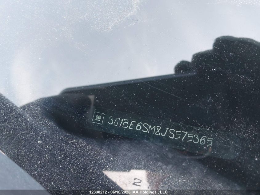 2018 Chevrolet Cruze Lt VIN: 3G1BE6SM8JS575365 Lot: 12338212