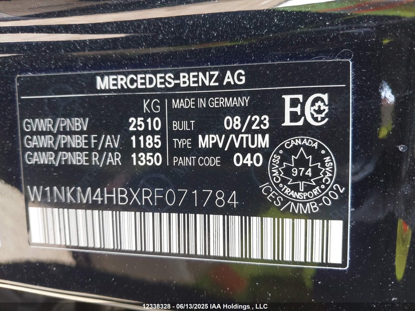 Auction sale of the 2024 MERCEDES BENZ GLC 300 , vin: W1NKM4HBXRF071784, lot number: 12338328