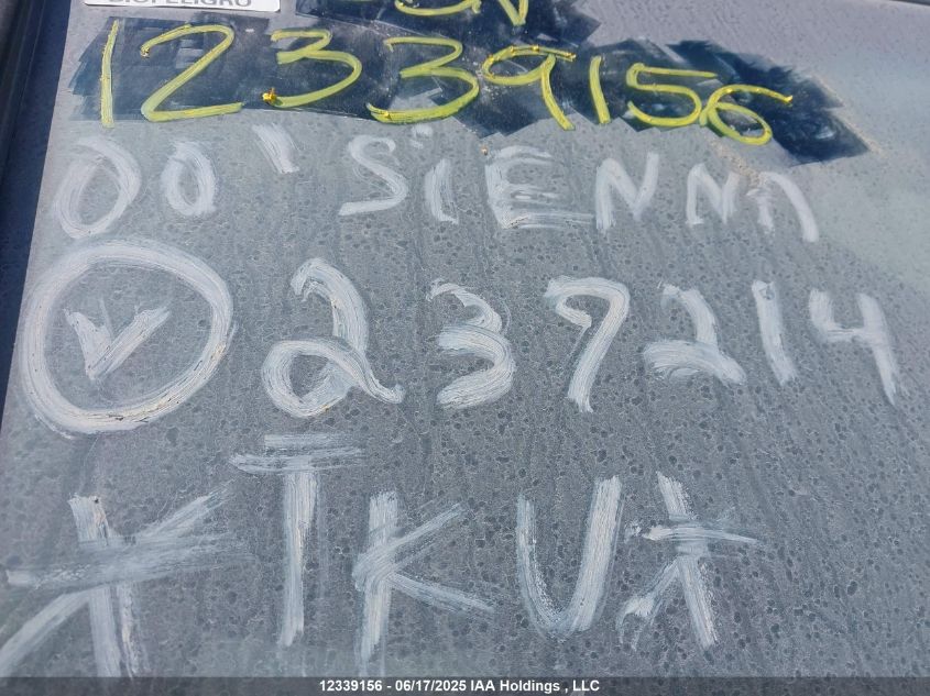 2000 Toyota Sienna Ce VIN: 4T3ZF19C6YU239214 Lot: 12339156