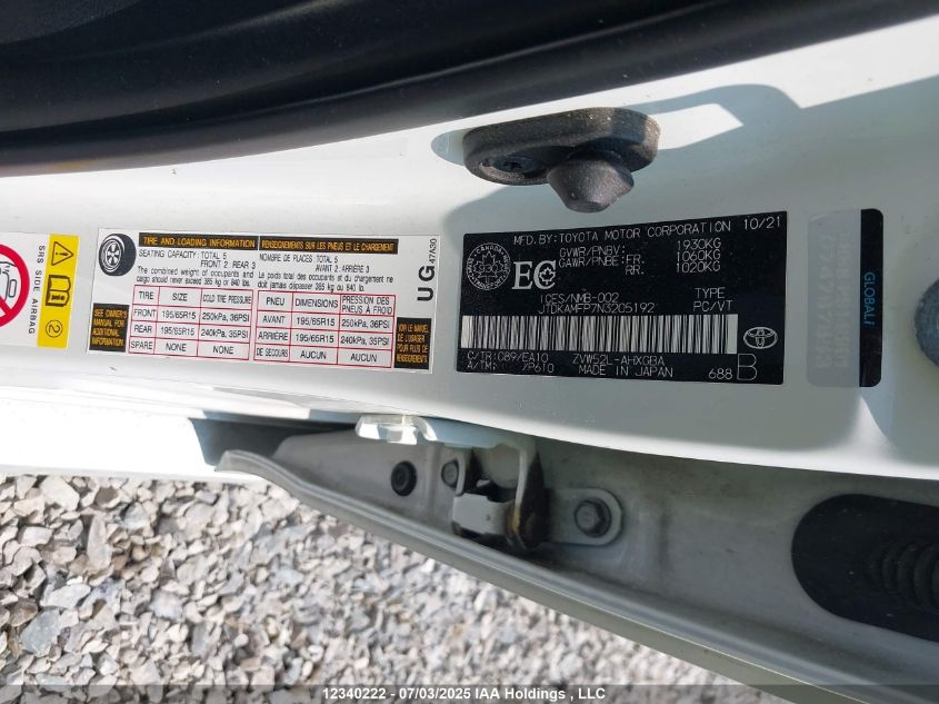 2022 Toyota Prius Prime Upgrade VIN: JTDKAMFP7N3205192 Lot: 12340222