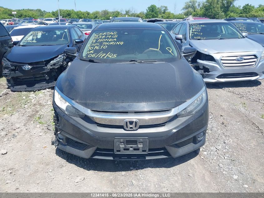 2018 Honda Civic Touring VIN: 2HGFC1F97JH107610 Lot: 12341415