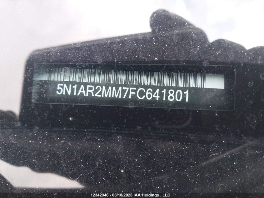 2015 Nissan Pathfinder S/Sv/Sl/Platinum VIN: 5N1AR2MM7FC641801 Lot: 12342346