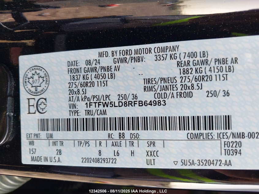 1FTFW5LD8RFB64983 2024 FORD F-150 photo no. 18