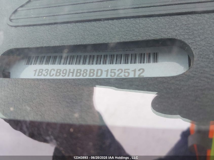 2011 Dodge Caliber Uptown VIN: 1B3CB9HB8BD152512 Lot: 12343893