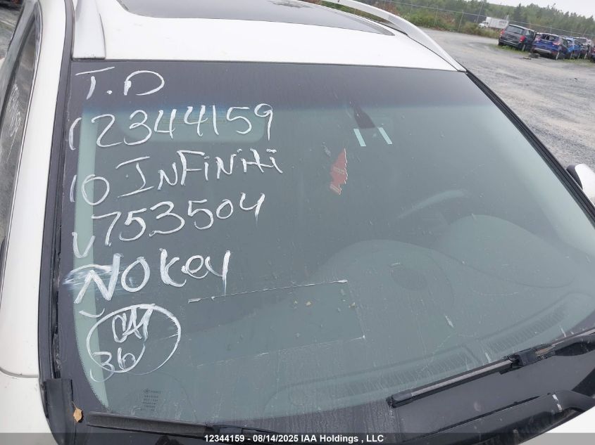 2010 Infiniti Ex35 Journey VIN: JN1AJ0HR8AM753504 Lot: 12344159