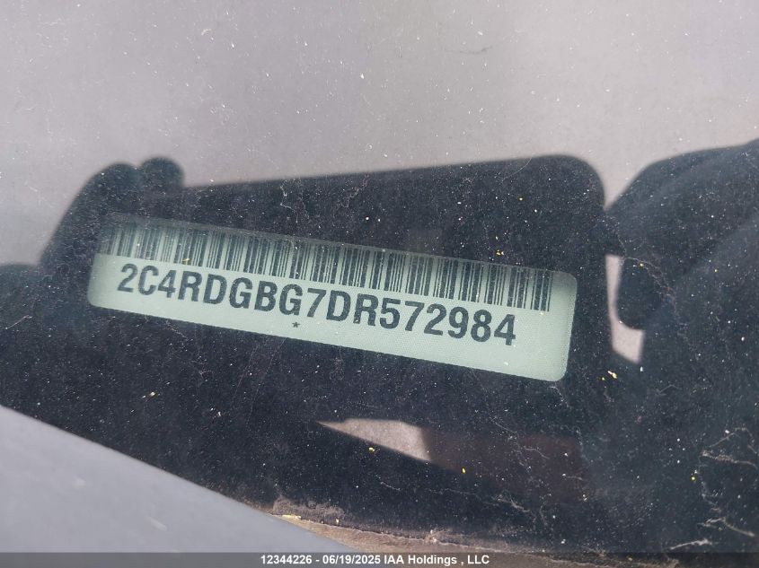 2013 Dodge Grand Caravan Se/Sxt VIN: 2C4RDGBG7DR572984 Lot: 12344226