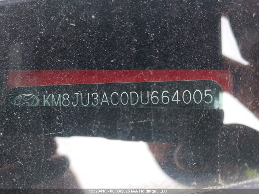 2013 Hyundai Tucson Gls VIN: KM8JU3AC0DU664005 Lot: 12329418X