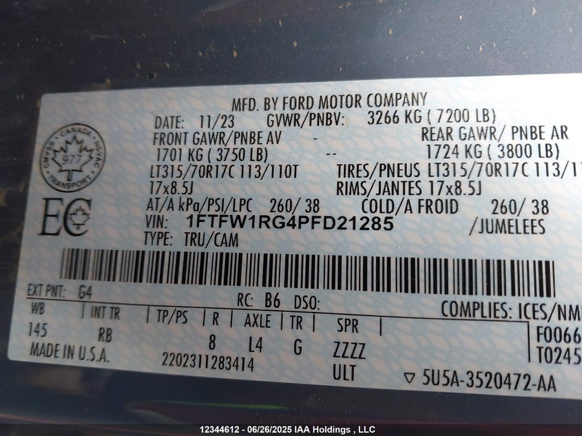 1FTFW1RG4PFD21285 2023 FORD F-150 photo no. 9