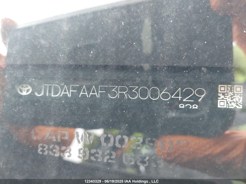 2024 Toyota Crown Platinum VIN: JTDAFAAF3R3006429 Lot: 12343329X