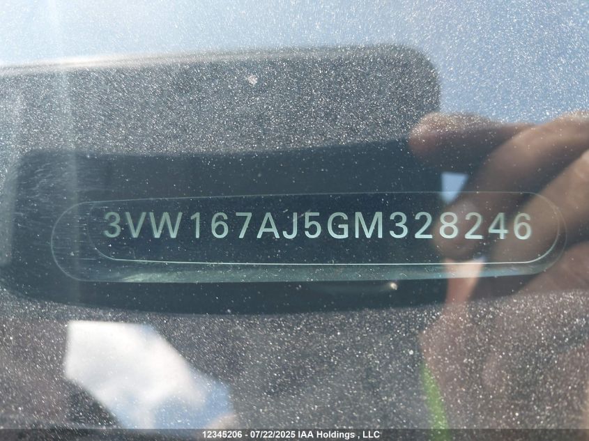 2016 Volkswagen Jetta Sedan VIN: 3VW167AJ5GM328246 Lot: 12345206