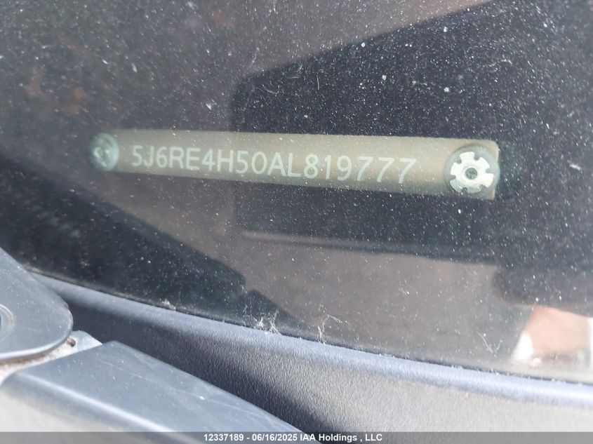 2010 Honda Cr-V Ex VIN: 5J6RE4H52AL819777 Lot: 12337189X