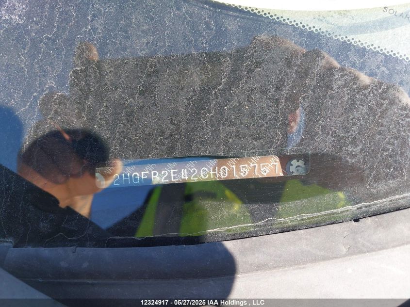 2012 Honda Civic Lx VIN: 2HGFB2E42CH015757 Lot: 12324917X