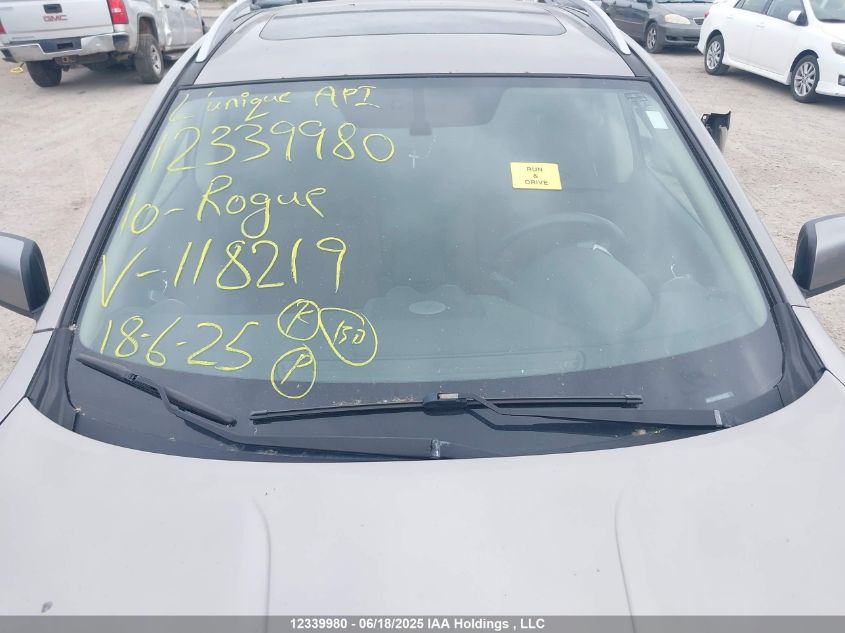 2010 Nissan Rogue Sl VIN: JN8AS5MV8AW118219 Lot: 12339980X