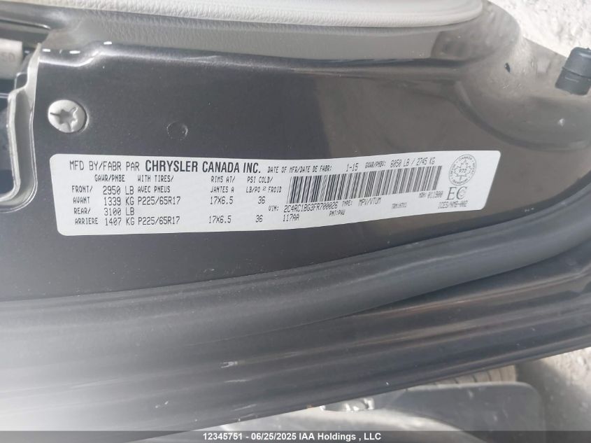 2015 Chrysler Town & Country Touring VIN: 2C4RC1BG3FR700026 Lot: 12345751