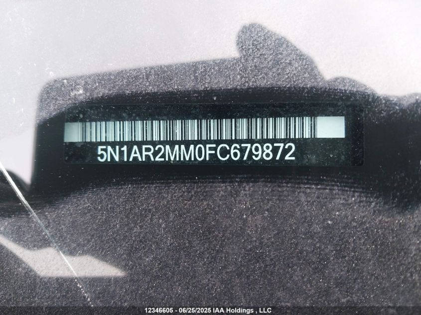 2015 Nissan Pathfinder Platinum/S/Sl/Sv VIN: 5N1AR2MM0FC679872 Lot: 12346605