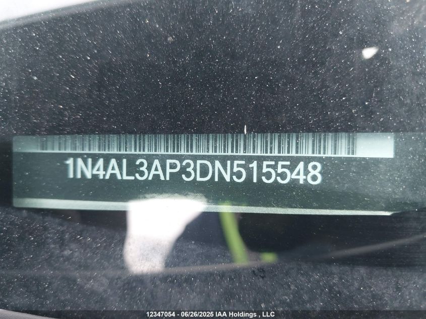 2013 Nissan Altima 2.5/S/Sv/Sl VIN: 1N4AL3AP3DN515548 Lot: 12347054